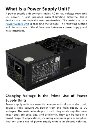 What Is a Power Supply Unit