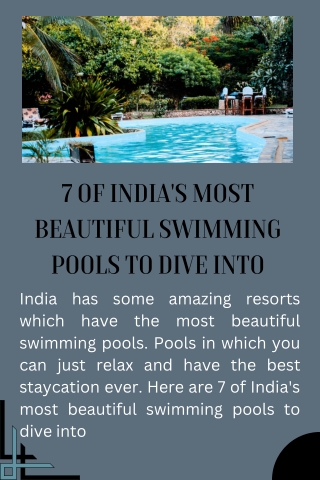7 of India's most beautiful swimming pools to dive into  Mohit Bansal Chandigarh