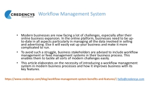 Workflow Management System - Credencys