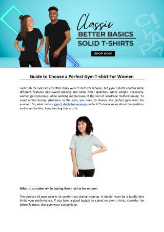 Guide to Choose a Perfect Gym T-shirt For Women.docx