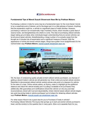 Tips by Maruti Suzuki Showroom Near Me by Pratham Motors