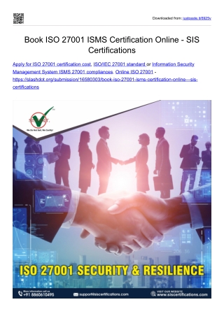 Book ISO 27001 ISMS Certification Online