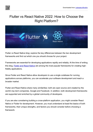 Flutter vs React Native 2022: How to Choose the Right Platform?