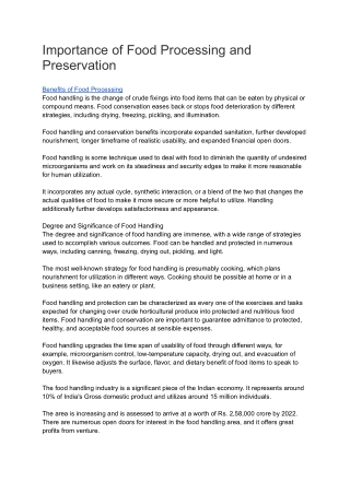 benefits of food processing