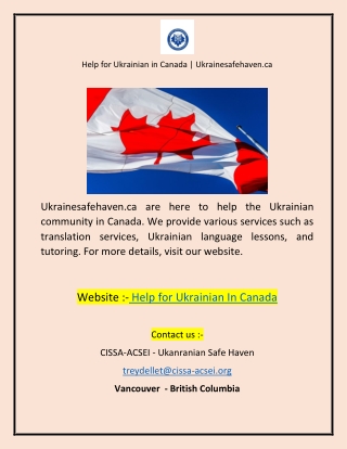 Help for Ukrainian in Canada  Ukrainesafehaven.ca