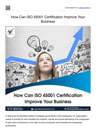 How Can ISO 45001 Certification Improve Your Business