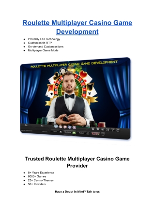 Roulette Multiplayer Casino Game Development