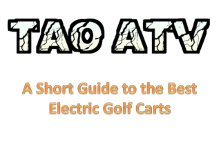 Buy The Best Electric Golf Carts