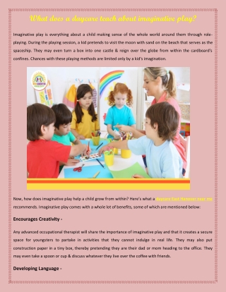 What Does A Daycare Teach About Imaginative Play