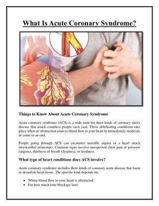 What is acute coronary syndrome?