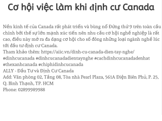 Cơ hội việc làm khi định cư Canada