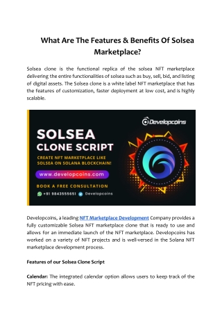 What Are The Features & Benefits Of Solsea Marketplace