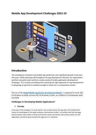 Mobile App Development Challenges 2022-2023