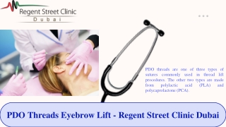 PDO Threads Eyebrow Lift - Regent Street Clinic Dubai