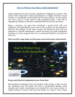 How to Protect Your Music Audio Equipment?