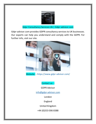 Gdpr Consultancy Services Uk Gdpr-advisorom