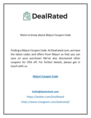 Want to know about Mejuri Coupon Cod