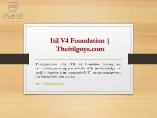 itil v4 foundation