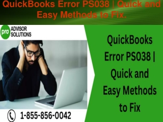 QuickBooks Error PS038 Quick and Easy Methods to Fix