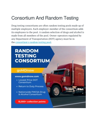 Consortium And Random Testing