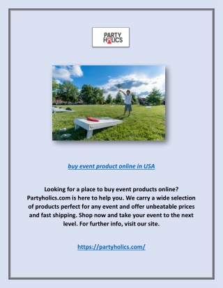 Buy Event Product Online In Usa | Partyholics.com