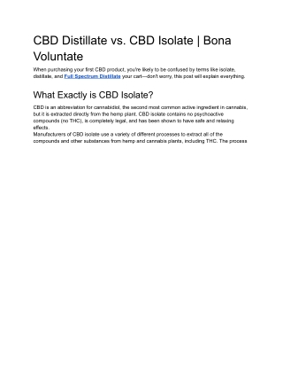 CBD Distillate vs. CBD Isolate _ Bona Voluntate
