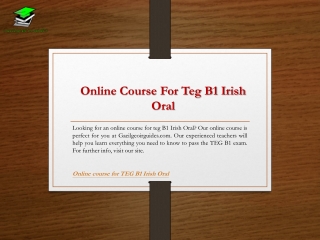 Online Course For Teg B1 Irish Oral  Gaeilgeoirguides.com