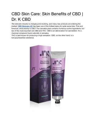 CBD Skin Care_ Skin Benefits of CBD