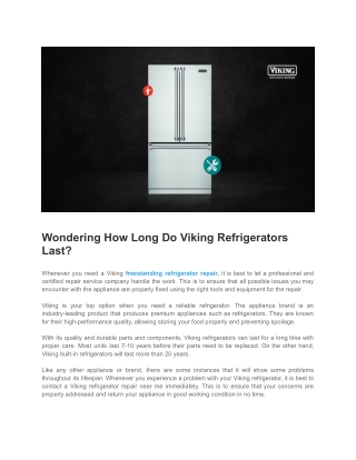 Wondering How Long Do Viking Refrigerators Last