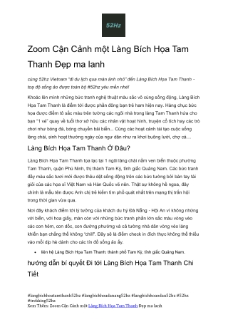 Cam Nang Tham Quan Lang Bich Hoa Tam Thanh 52hz