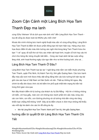 Cam Nang Tham Quan Lang Bich Hoa Tam Thanh 52hz