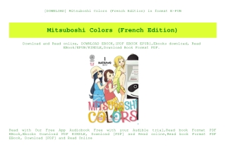 [DOWNLOAD] Mitsuboshi Colors (French Edition) in format E-PUB