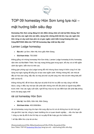 Review Top 10 Homestay Hon Son View Bien Gia Re Xuantien52hz