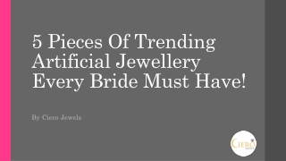 5 Pieces Of Trending Artificial Jewellery Every Bride