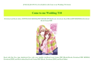 [F.R.E.E] [D.O.W.N.L.O.A.D] [R.E.A.D] Come to me Wedding T10 ebook