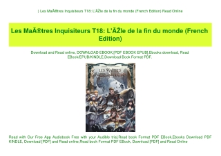 ^DOWNLOAD-PDF) Les MaÃƒÂ®tres Inquisiteurs T18 L'ÃƒÂŽle de la fin du monde (French Edition) Read Online