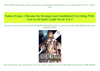 ((Read_[PDF])) Failure Frame I Became the Strongest and Annihilated Everything With Low-Level Spells (Light Novel) Vol.