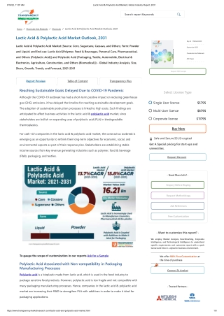 Lactic Acid & Polylactic Acid Market Outlook, 2031