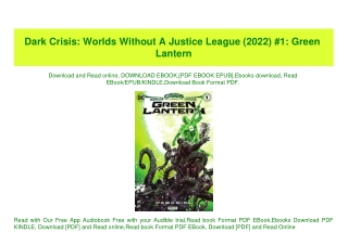 (READ-PDF!) Dark Crisis Worlds Without A Justice League (2022) #1 Green Lantern 'Full_Pages'