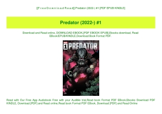 [[F.r.e.e D.o.w.n.l.o.a.d R.e.a.d]] Predator (2022-) #1 [PDF EPUB KINDLE]