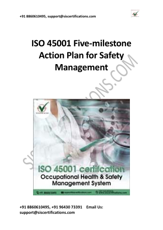 ISO 45001 Five milestone Action Plan for Safety Management