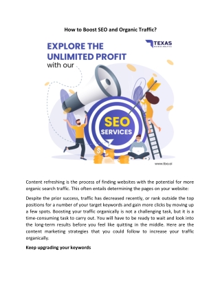 How to Boost SEO & Organic Traffic