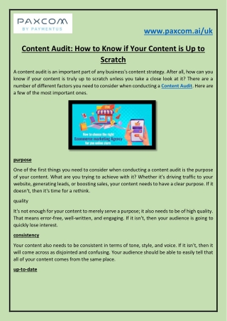 Content Audit How to Know if Your Content is Up to Scratch