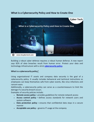 What is a Cybersecurity Policy and How to Create One