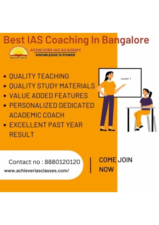 Best IAS Coaching Institute  In Bangalore Achievers IAS Academy