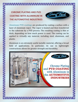 Chrome Plating and PVD Coating with Aluminum in the Automotive Industries