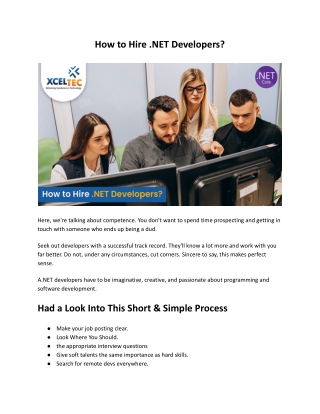 How to Hire .NET Developers