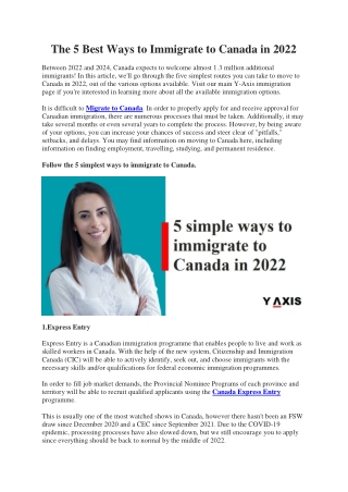 Immigration to Canada in 2022