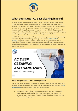 What does Dubai AC dust cleaning involve?