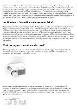 Mobile Oxygen Concentrator Rates & Expenses In 2022